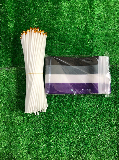 LGBTQIA Hand Flag 14X21cm 10/20/50pcs LGBTQIA Ace Community Nonsexuality Asexuality Asexual Pride Hand Flag