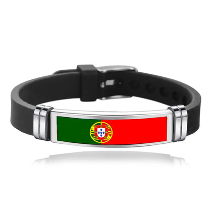 Fashion National Flag Bracelet USA France Canada Flags Bangle Adjustable Silicone Sports Bracelets Wristband For Men Jewelry