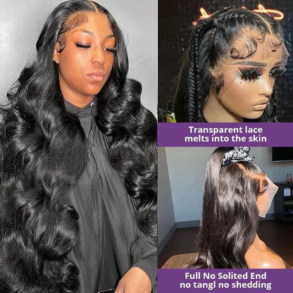 250 Density Body Wave 13x6 Hd Lace Frontal Wig Human Hair 30 40 Inch 13x4 Hd Pre Plucked Lace Front Wigs For Women 360 Full Lace