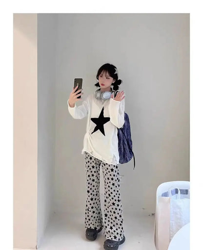 Streetwear American Retro Flared Pants Women Summer High Waist Thin High Street Hip-hop Casual Y2k Trousers Femme