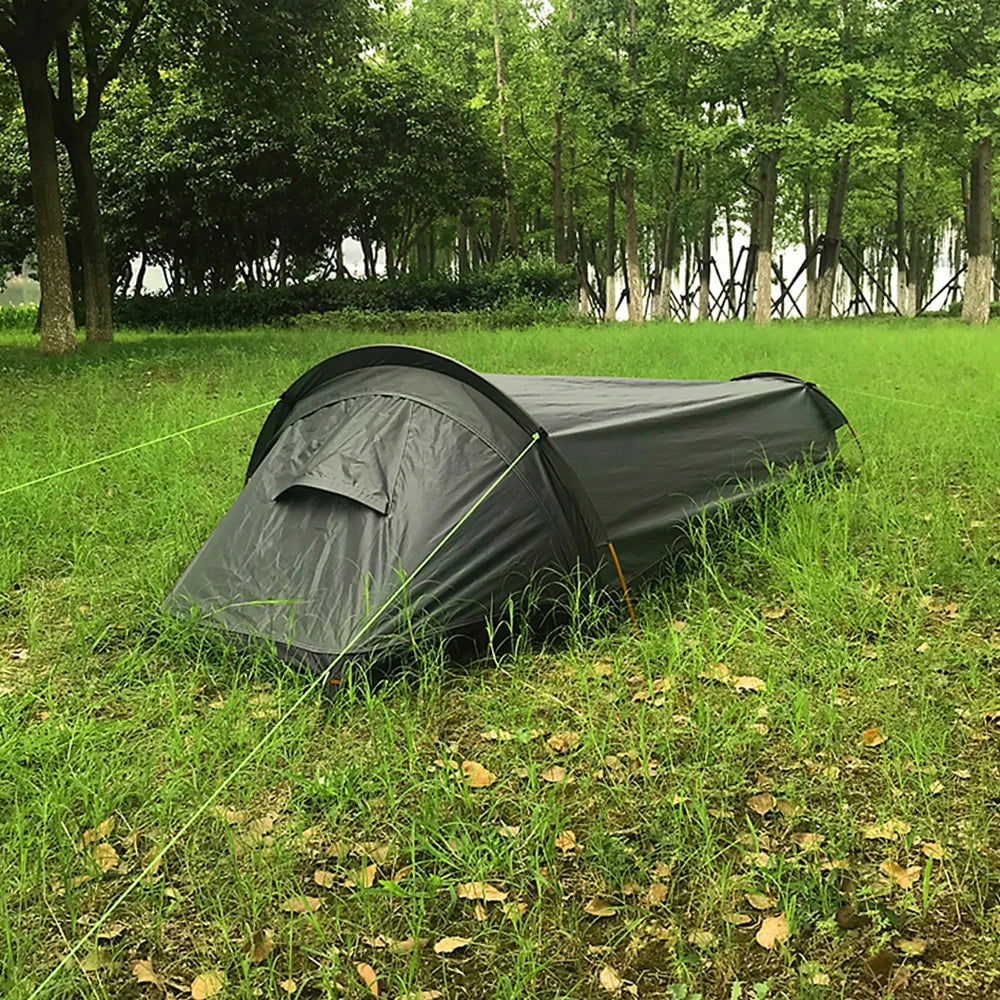 Portable Backpacking Tent Outdoor Camping Sleeping Bag Tent Beach Lightweight Single Person Sleeping Bag Tent with Storage Bag