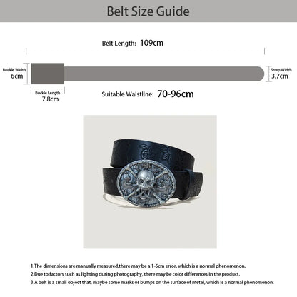 Punk Skull Plus size Leather Belt For women and men Harajuku Gothic Y2K Embossed Skeleton Hand Decoration Halloween Accessories