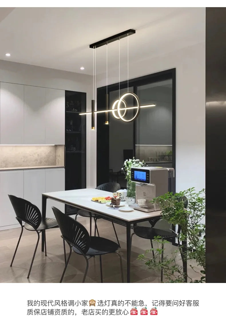 Restaurant Lights Nordic Chandeliers Light Luxury Minimalist Dining Room Tables Bar Counter Designers Minimalist Strip Lighting