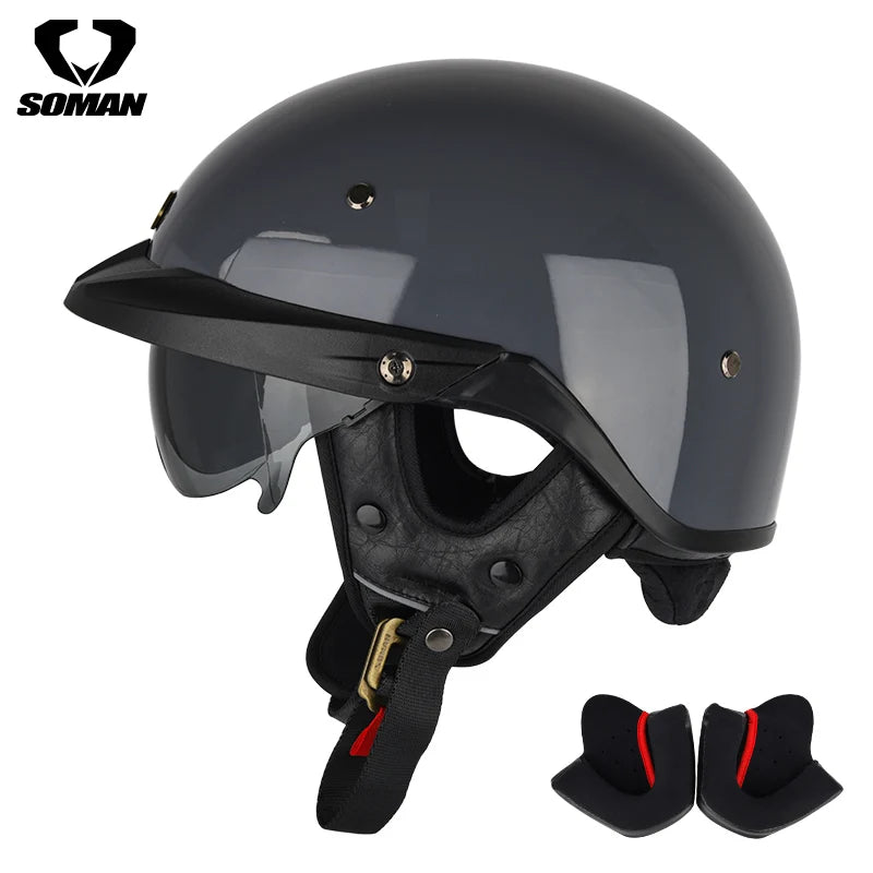 Summer Motorcycle Helmet S-XXXL Cascos Para Moto Retro Half Face Motorbike Riding Anti-UV Len Cool Style Chopper for Men Use
