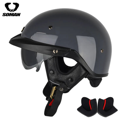 Summer Motorcycle Helmet S-XXXL Cascos Para Moto Retro Half Face Motorbike Riding Anti-UV Len Cool Style Chopper for Men Use