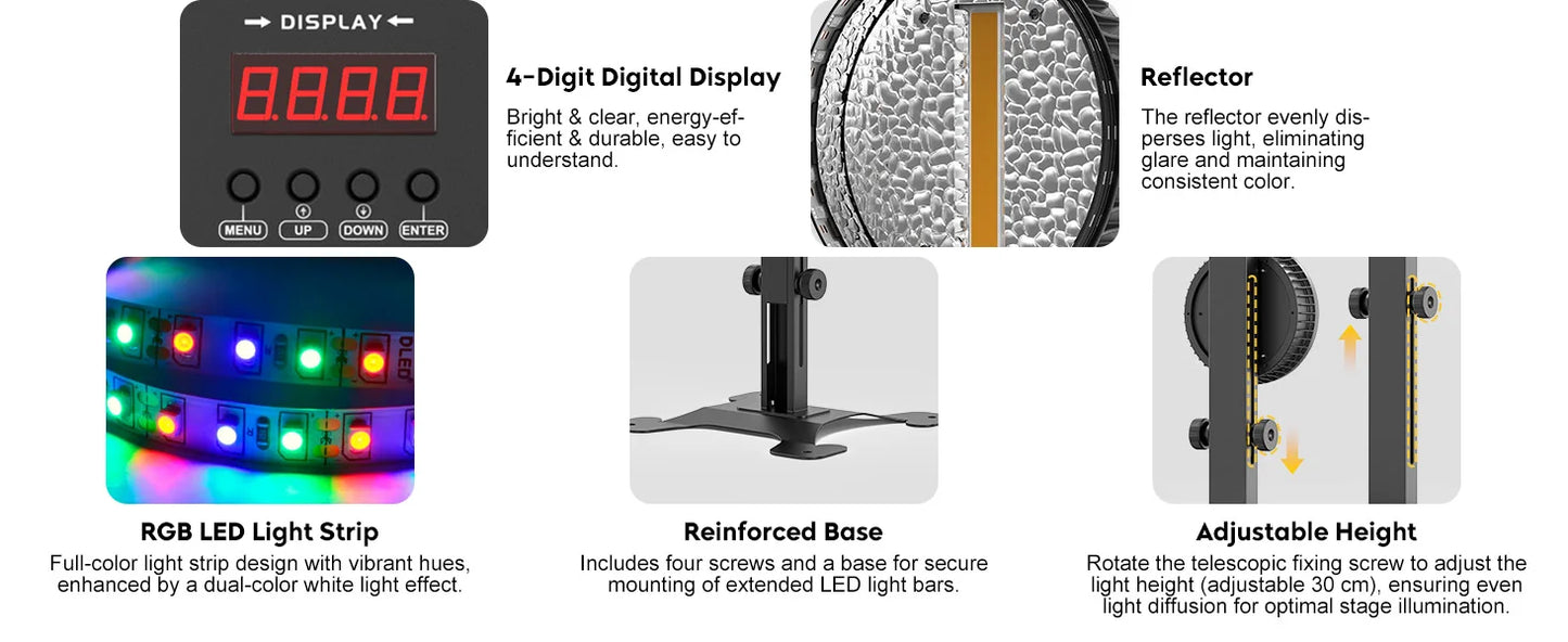 DayFlicker 350W 6-LED COB Linear Vintage Light Stage Light 1-20Hz Flash DMX512 15/33CH For DJ Concert Weddings Nightclub Dance
