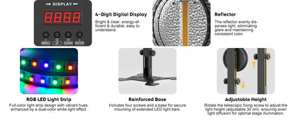 DayFlicker 350W 6-LED COB Linear Vintage Light Stage Light 1-20Hz Flash DMX512 15/33CH For DJ Concert Weddings Nightclub Dance