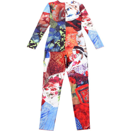 SsTss Elegant Printed Jumpsuit Women 2025 Autumn Fashion O Neck Long Sleeve Slim Stretchy Streetwear Casual One Piece Rompers