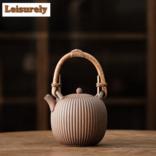 Old Rock Mud Boiling Water Kettle Large Capacity Tea Soaking Pot Household Herbal Medicine Kettle Tea Ceremony Supplies Craft