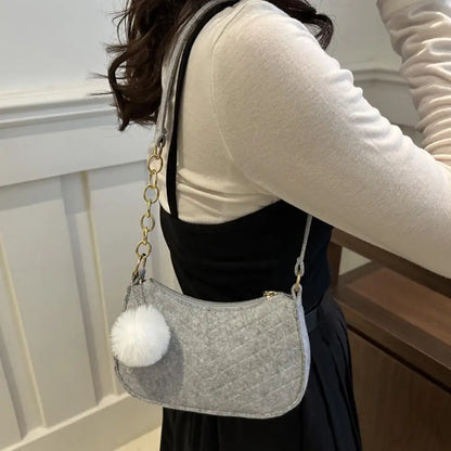 Mini Women Shoulder Bags Fashion Felt Women's Bag Design Advanced Underarm Handbags Mini Saddle Bag