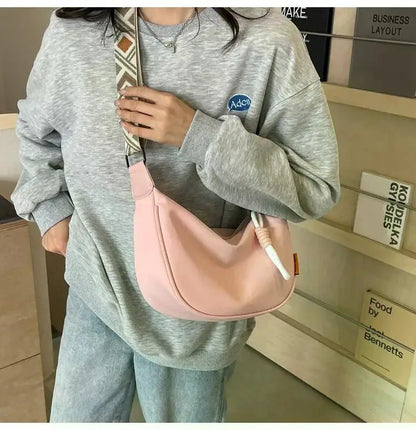 2025 New Fashion Crossbody Bag Simple Wide Shoulder Strap Design Single Shoulder Bag Original Style Commuting Dumpling Women Bag