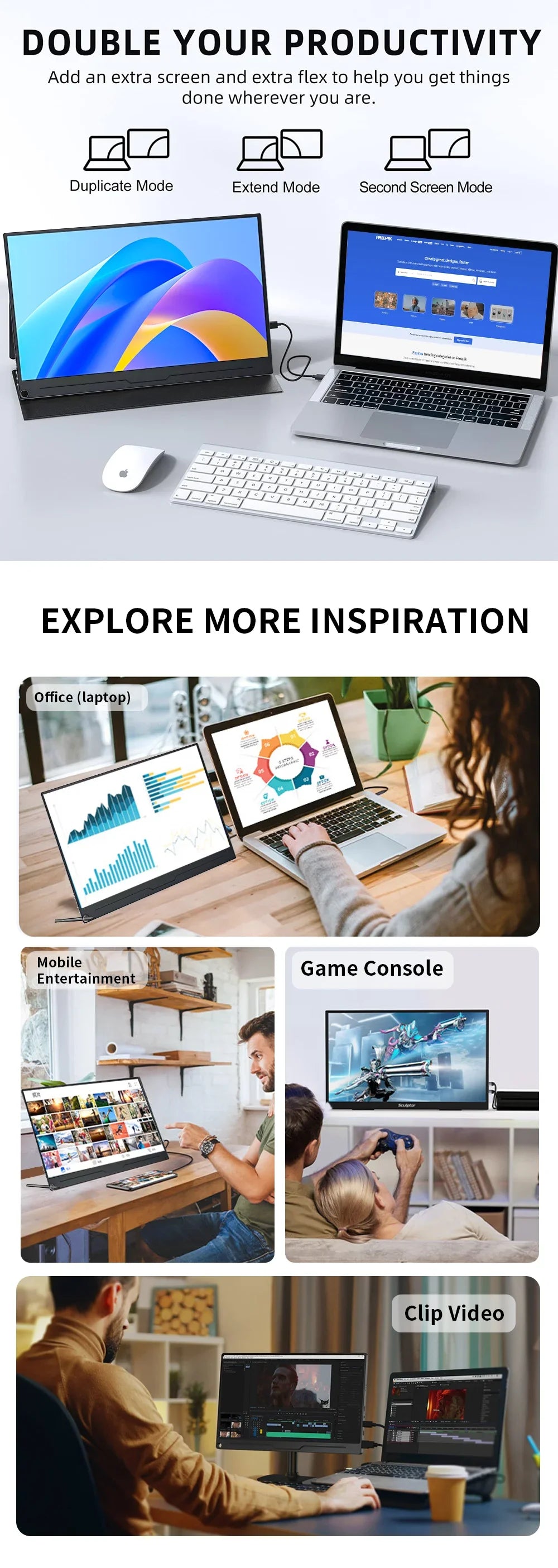 4K Gaming Monitor 15.6 inch Portable Monitor 3840x2160 60Hz Extended Screen Display for Xbox PS 4 5 Switch Office Work Phone