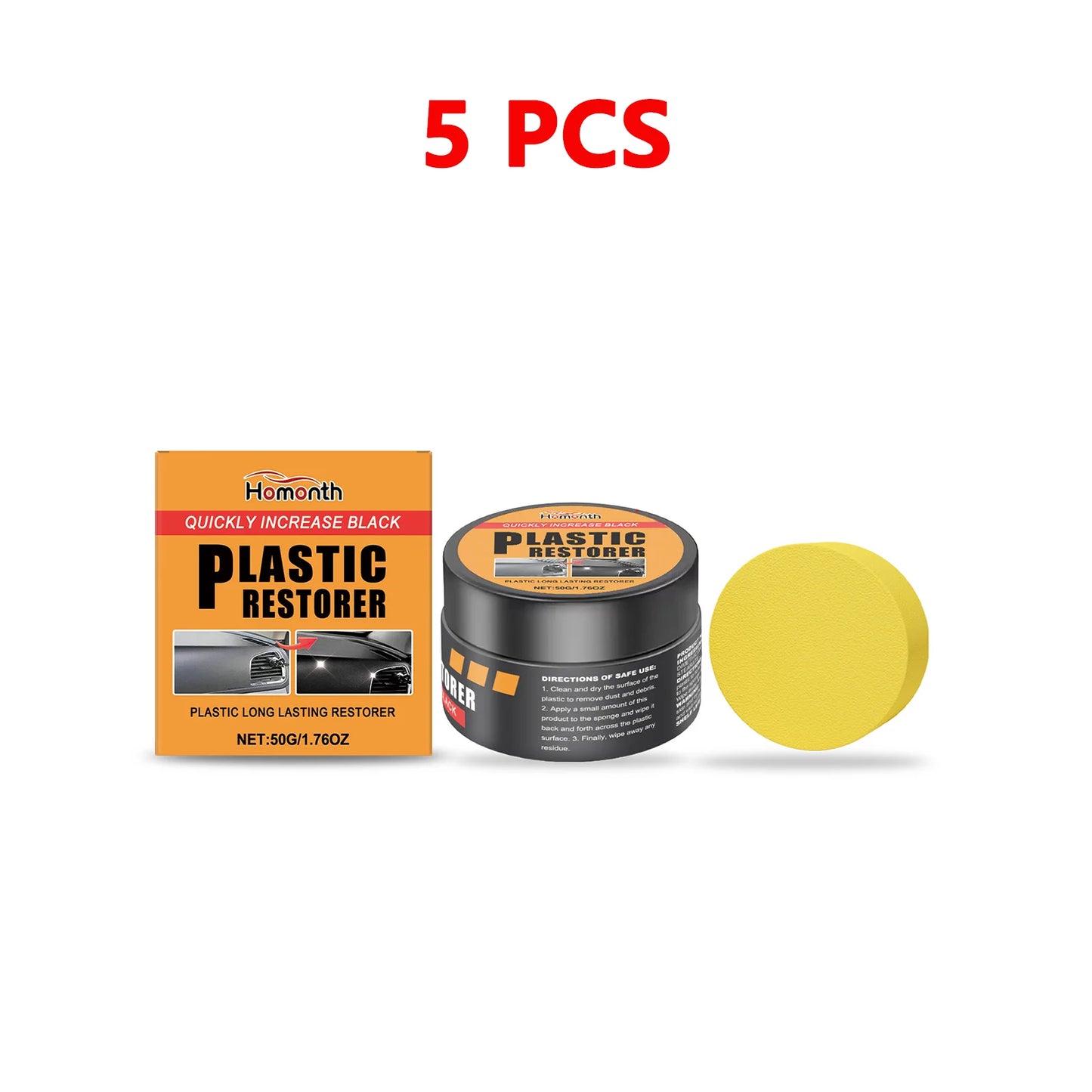 Automotive Plastic Restorer Paste Back To Black Gloss Plastic Renovator for Car Faded Bumpers, Dashboards & Leather Interior