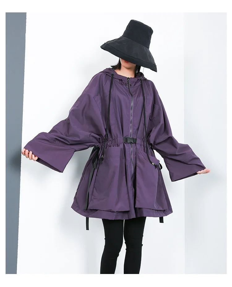 Amax luluE 2025 Fashion Korean Fall Ladies Loose Streetwear Womens Long Hooded Trench Coat Oversized Windbreaker Casual Clothes