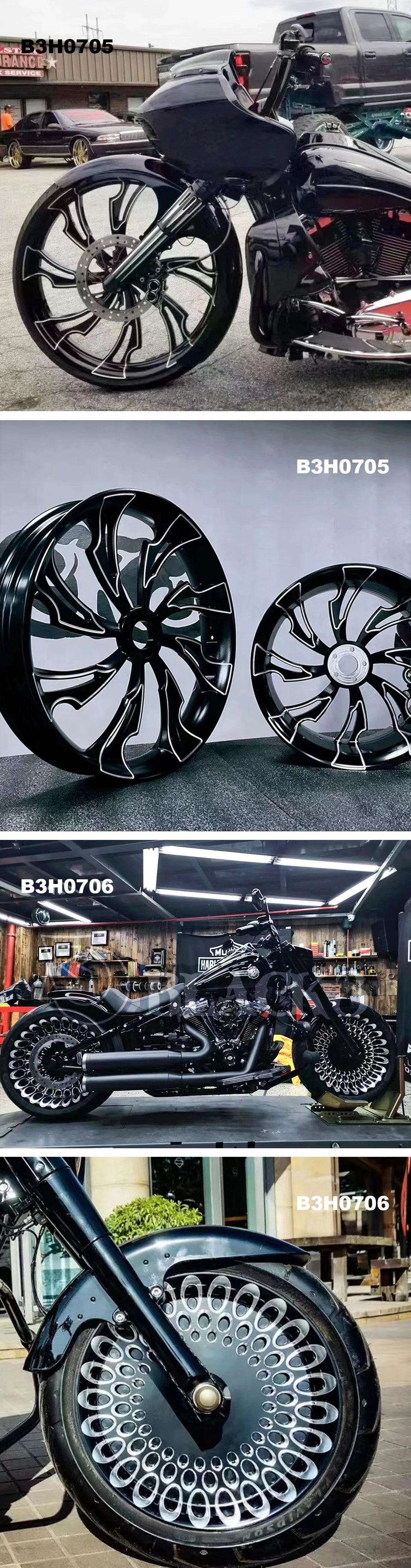 FORGED ALUMINUM 21 WHEELS for Harley Davidson 2017 Touring Models 2018 Softail Models Front Position New Condition