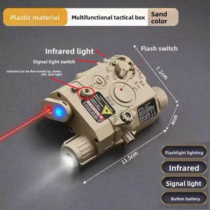 PEQ15 Multi-Functional Laser Box Tactical Flashlight: Fits 20mm Rail, for Toy Airsoft Guns, Hunting, CS & Wargame,indicator