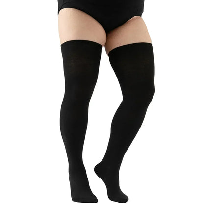 TRALOW  Plus Size Thigh High Socks Extra Large Stripe Over Knee High Stockings for Women Comfortable and Warm For Cosplay Yoga