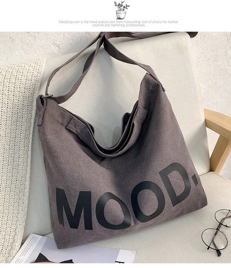 Top Canvas Bag Youth Men Shoulder Bags Large Capacity Hand Bags Letter Printed Crossbody Bag for Women Students School Bags