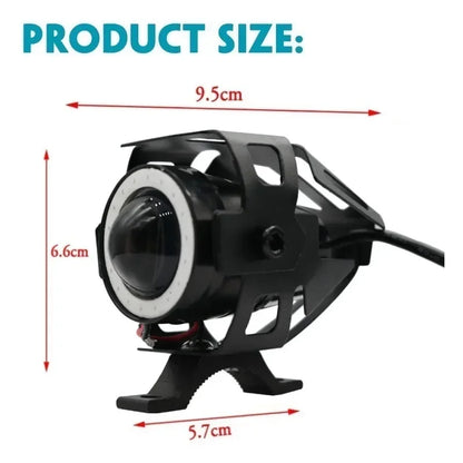 Super Bright Mini LED Motorcycle Headlight Work Light Angel Eye Headlamp Fog Spotlights Driving Lamp with ON/OFF Switch