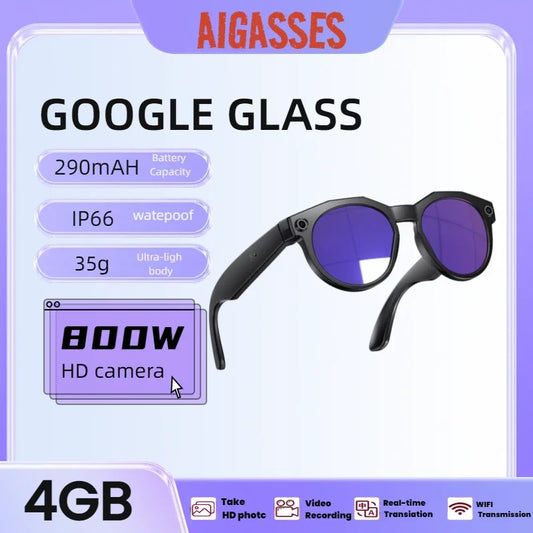 2026 NEW 8K HD AI Smart Glasses Chat GPT 800MP Camera Bluetooth Call AI Translation Voice Assistant Control Sunglasses Women Men