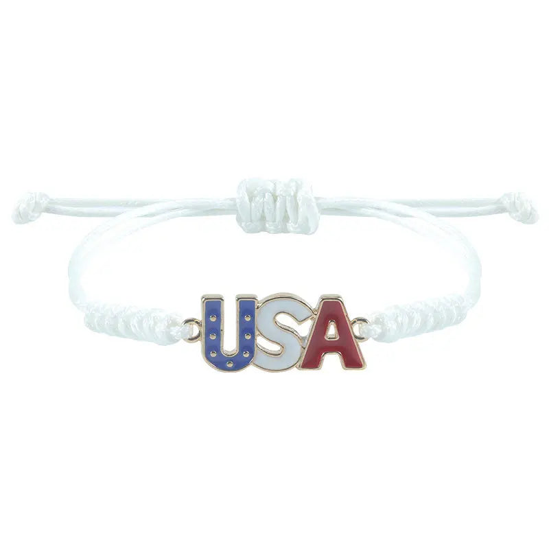 New stylish alloy USA Independence Day Bracelet USA Flag Election Holiday Party Honoring patriotism Bracelet accessories for men