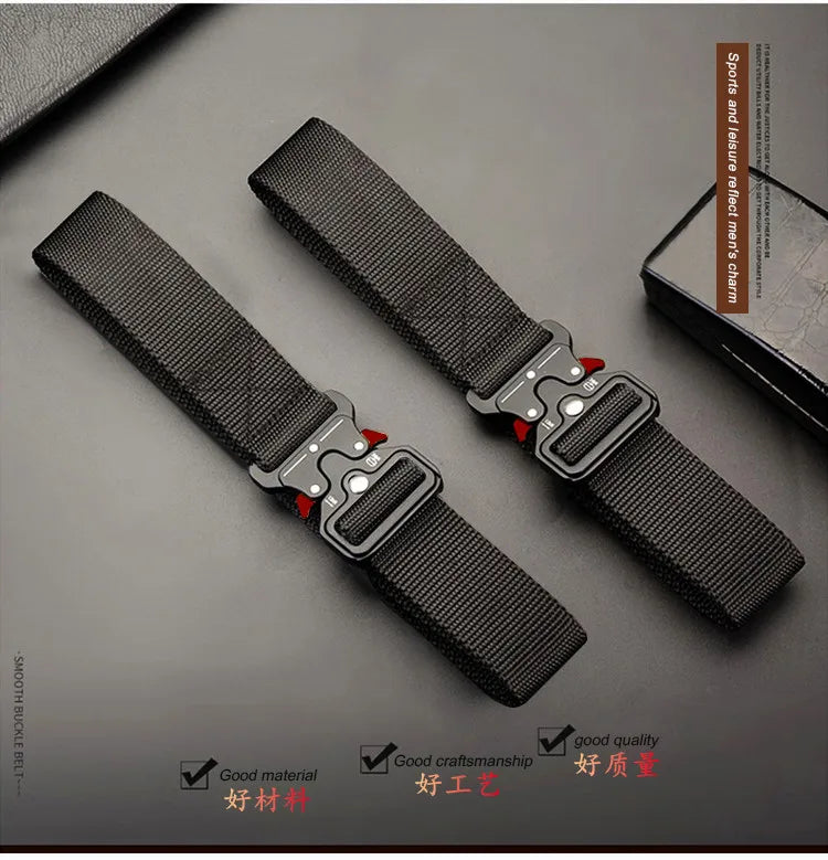 1 piece tactical belt for men; outdoor sports and leisure quick release buckle belt; hot sale