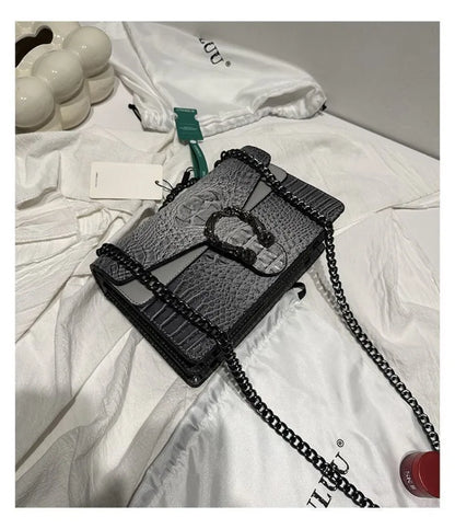 Crocodile Pattern Underarm Bag Dionysus Handbag Texture Niche Chain Slung Shoulder Bag Explosions Fashion Trend Small Square Bag