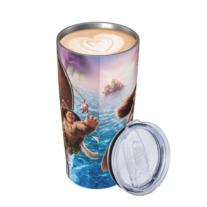 Moana and Pua Cartoon Movie Insulated Tumbler with Straws Stainless Steel Coffee Mugs Double Wall Car Bottle Cups 20oz