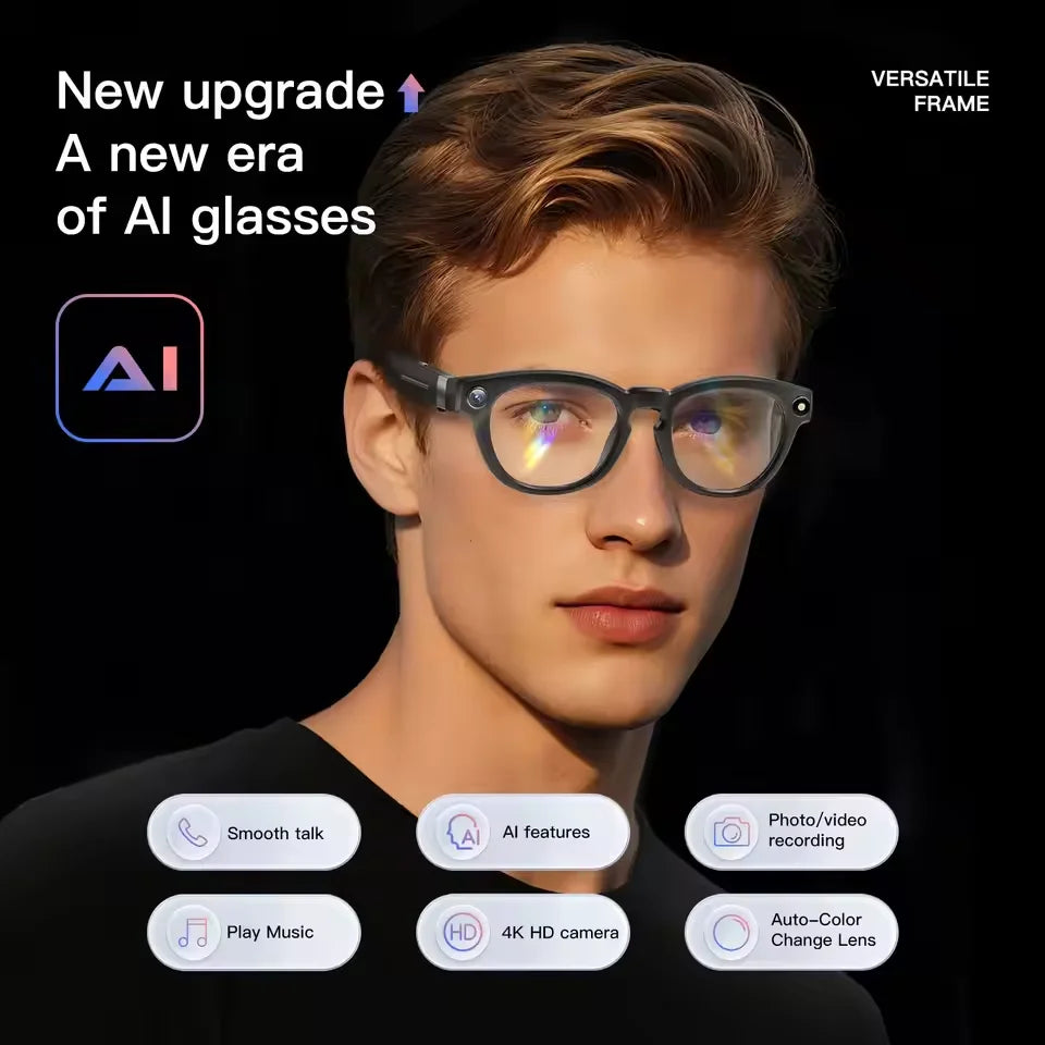 2026 New 8K HD AI Smart Glasses Men Chat GPT 800MP Camera Bluetooth Call AI Translation Voice Assistant Control Sunglasses Women