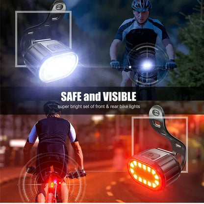 USB Rechargeable Bicycle Lights Bike Safety Warning Lamp Outdoor Waterproof Cycling Flashlight For Mountain And Road Bikes