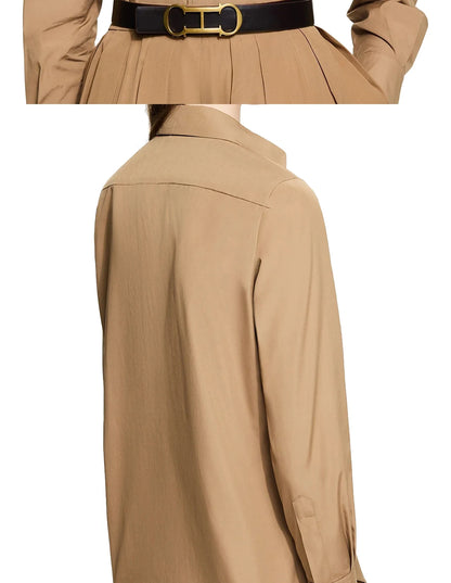 CHCH 2024 Fashion New Shirt Office Lady Shirt Women's Elegant Blouse Lapel Long Sleeve Leisure Commuting Top Female Clothing