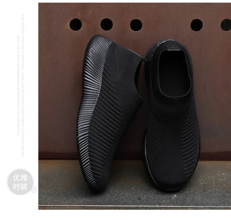 Women's Solid Color Sneakers Breathable Mesh Woven Outdoor Lightweight Low Top Walking Running Sports Socks Shoes