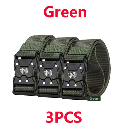 Genuine Tactical Belt Black Quick Release Outdoor Men's Belt Buckle Quick Release Elastic Belt Sport Nylon Braided Belts for Men