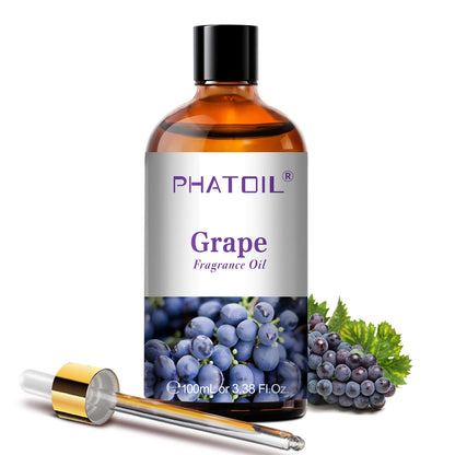 PHATOIL 100ml Aromatherapy Fragrance Oil with Glass Dropper Lime Coconut Strawberry Cherry Watermelon Lemon Mango Aroma Oils