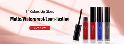 QIBEST Sexy Red Matte Lip Gloss Long Lasting Velvet Liquid Lipstick Lip Makeup Women Beauty Nonstick Cup Waterproof Lipgloss Hot