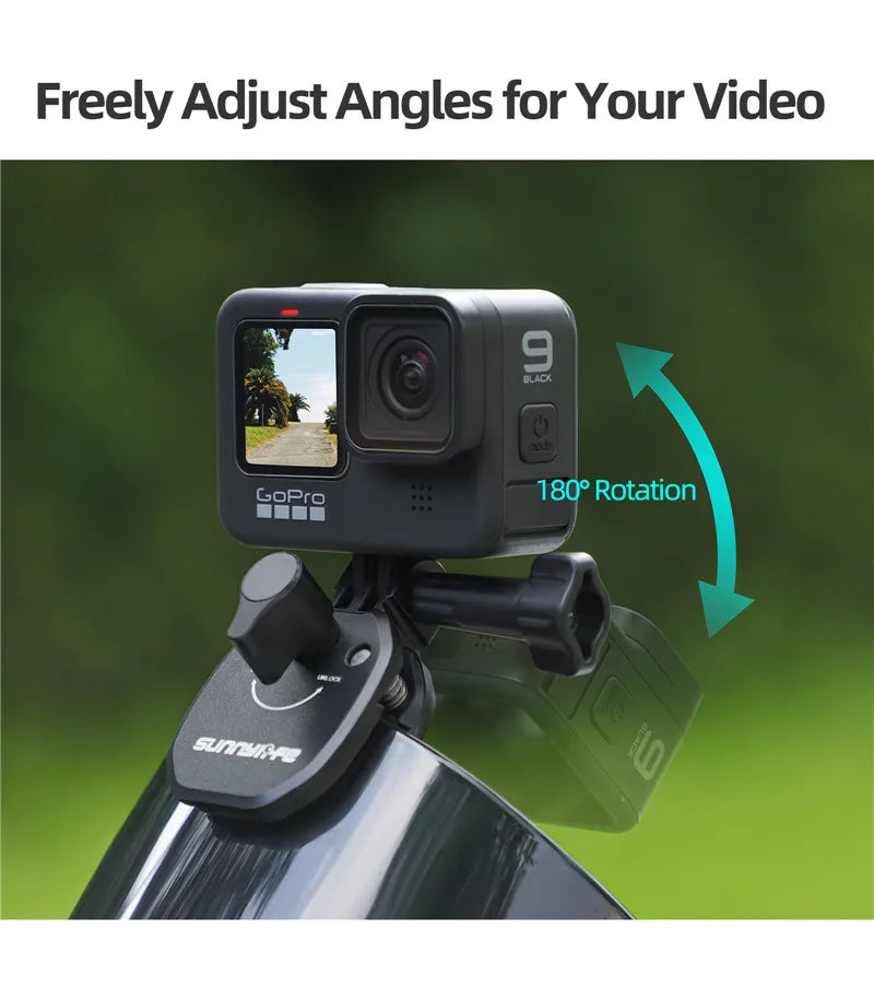 Motorcycle Windshield Clip Mount for Go Pro 13 12 11 10 9 8 7 DJI OSMO 360 Action 4 5 Pro Insta 360 X5 X4 Go 3S ACE Pro 2 Camera