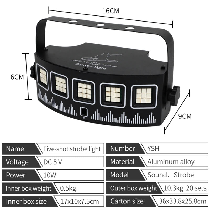 USB Sector LED Mixed Flashing Stage Lights Remote Sound Activated Disco Festival Parties Lights Wedding UV Light