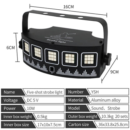 USB Sector LED Mixed Flashing Stage Lights Remote Sound Activated Disco Festival Parties Lights Wedding UV Light