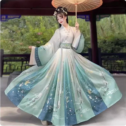 Vintage Party Fairy Dress Print Ethnic Style Stage Hanfu Dress Cosplay Costumes Traditional Chinese Clothing for Women Clothes