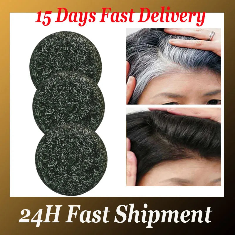 Magic White Hair to Black Shampoo Dye Soap Natural Color Soap Restore Gray Beard Cover Gray Hair Dye Hair Fixing Shampoo