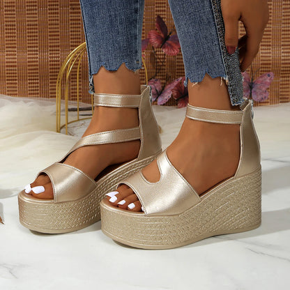 Women Fashion Wedge Sandals Summer Woman Casual Non-slip Peep Toe Designer Shoes Elegant Platform Sandals Sandalias De Mujer