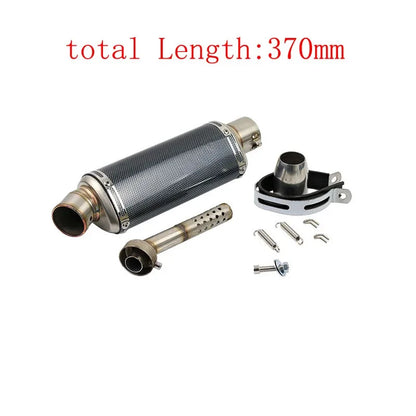 Stainless Steel 51mm Universal Motorcycle Exhaust Muffler Escape 310 370 440 mm Pipe 100cc-1000cc ATV GP Scooter For fz6 pcx125