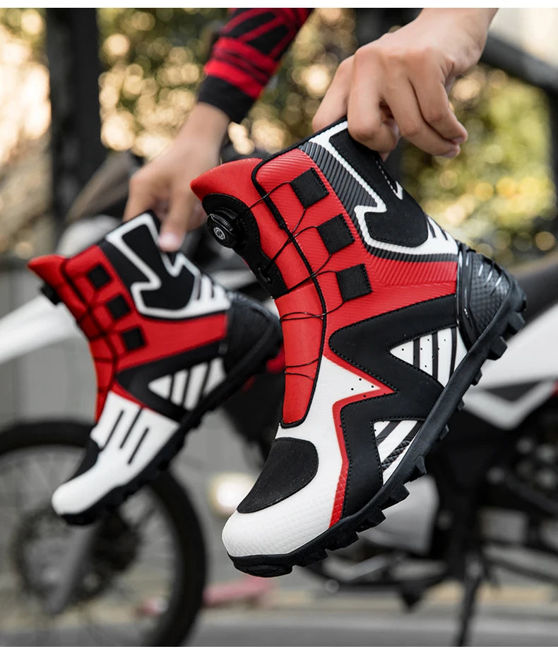 Motorcycle protective riding boots men four season fashion high top anti slip wear-resistant comfortable off-road cycling boots