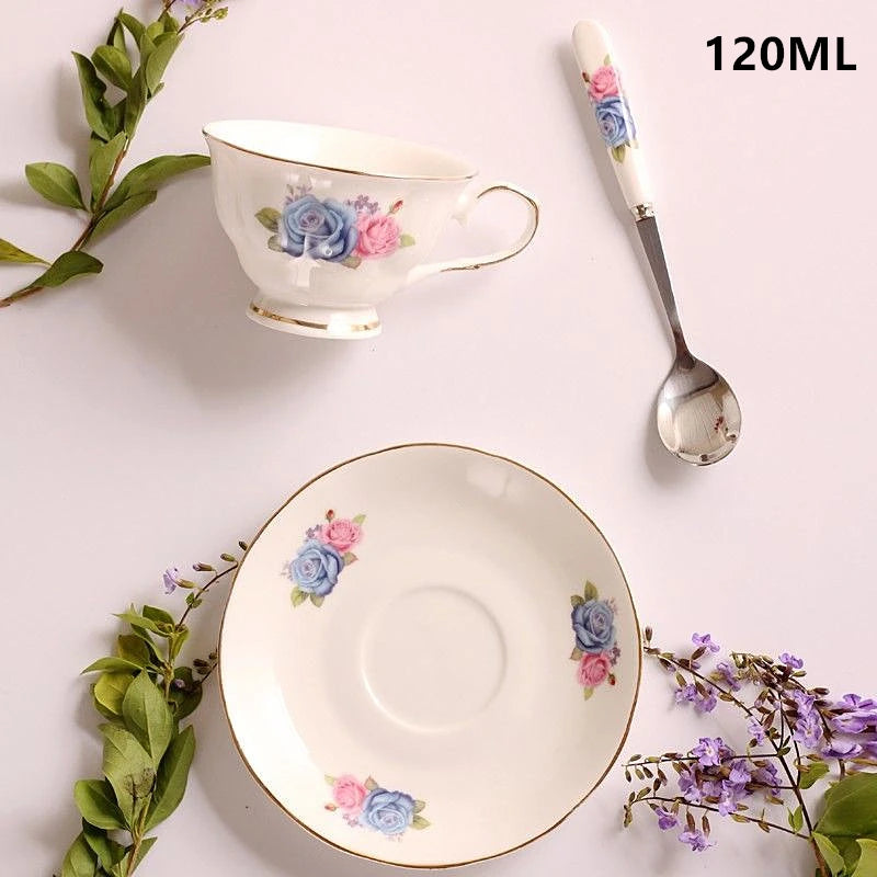 Noble Ceramic Teapot 500ML Teacup 120ML Pink Camellia Coffee Pot Home High Grade Porcelain Kettle Jug Party Cafe Teaware Tea Pot