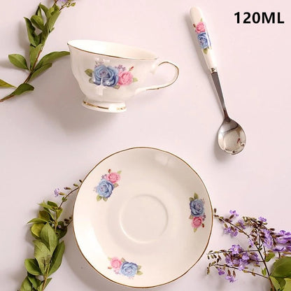 Noble Ceramic Teapot 500ML Teacup 120ML Pink Camellia Coffee Pot Home High Grade Porcelain Kettle Jug Party Cafe Teaware Tea Pot