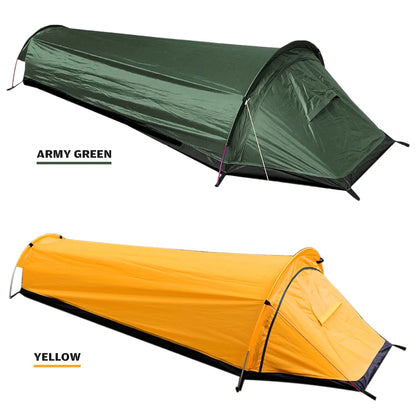 Portable Backpacking Tent Outdoor Camping Sleeping Bag Tent Beach Lightweight Single Person Sleeping Bag Tent with Storage Bag