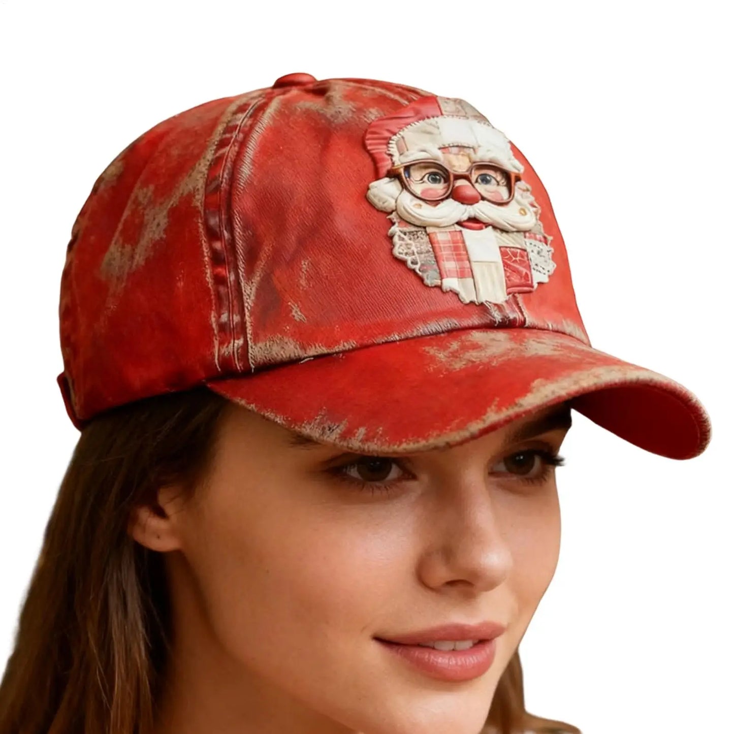 Baseball Hats for Men Christmas Red Funny Vintage Santa Claus Printed Baseball Hat New Unisex Fashion Trucker Caps