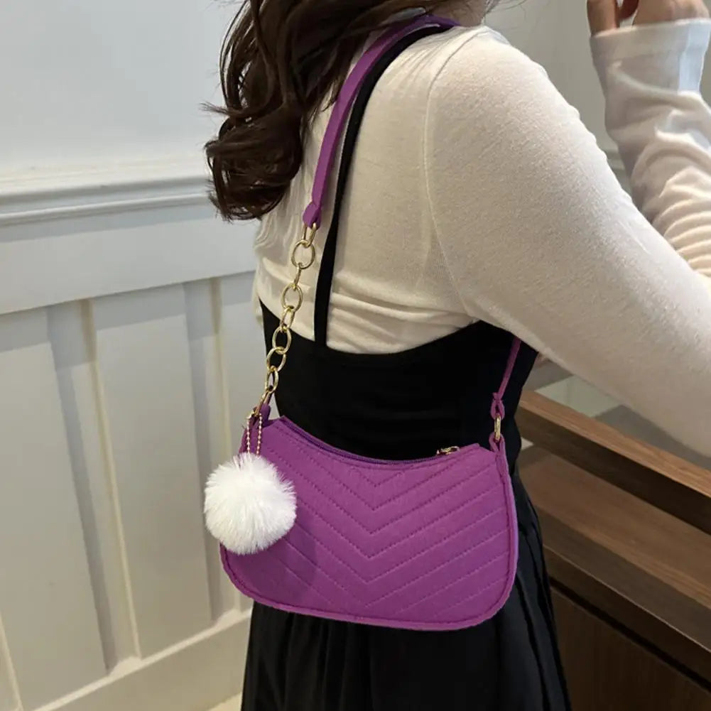 Mini Women Shoulder Bags Fashion Felt Women's Bag Design Advanced Underarm Handbags Mini Saddle Bag