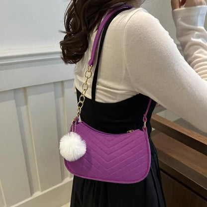 Mini Women Shoulder Bags Fashion Felt Women's Bag Design Advanced Underarm Handbags Mini Saddle Bag
