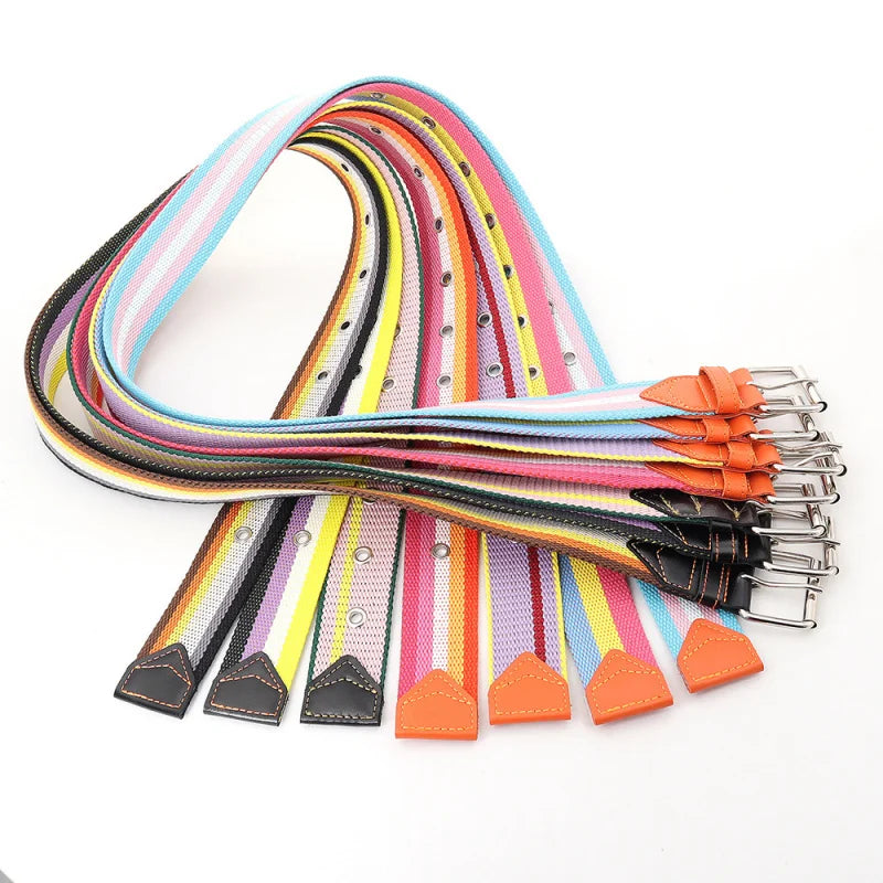 Rainbow Pride Canvas Belt with  - Versatile & Stylish for Jeans